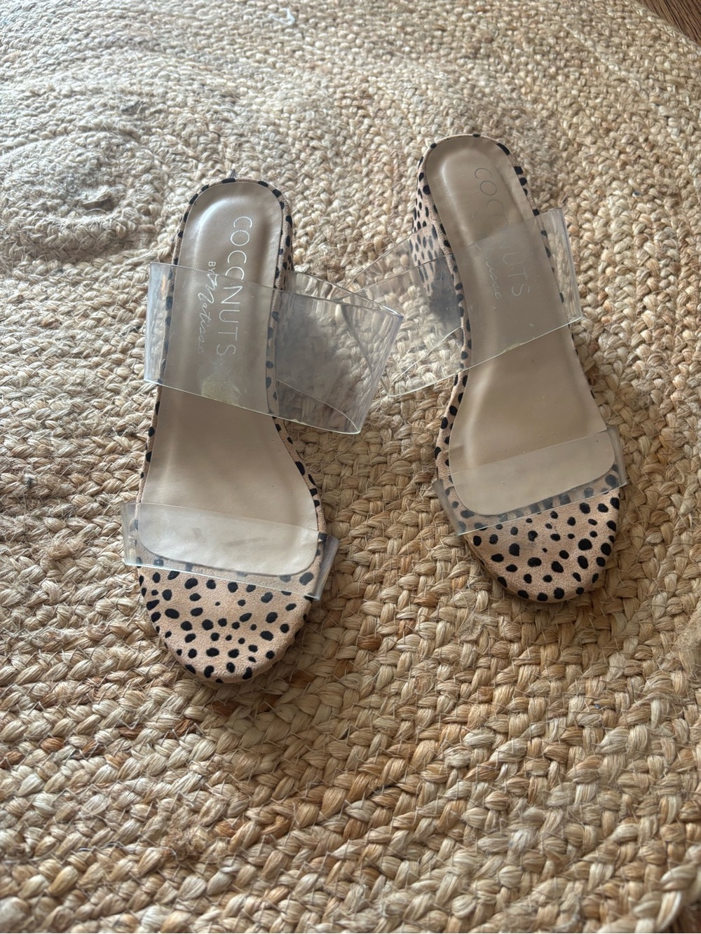 Clear Strap Leopard Print Block Heel Sandals - Women - Picture 2 of 3